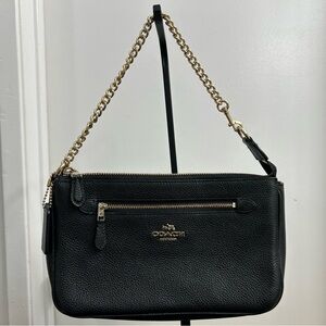 Coach Nolita Wristlet 24 IN Black Leather Bag Baguette Purse